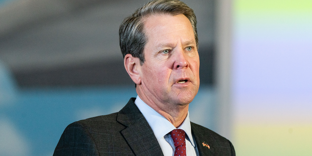 Brian Kemp, governor of Georgia, speaks during a news conference at a mass covid-19 vaccination site at the Delta Flight Museum in Hapeville, Georgia, U.S., on Wednesday, Feb. 25, 2021. Photographer: Elijah Nouvelage/Bloomberg via Getty Images