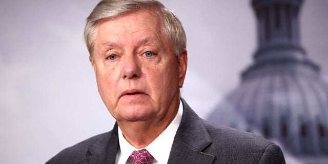 Sen.  Lindsey Graham (R-SC) speaks on southern border security and illegal immigration, during a news conference at the US Capitol on July 30, 2021 in Washington, DC.