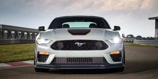 The Mustang Mach 1 is powered by a 5.0-liter V8.