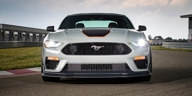 The Mustang Mach 1 is powered by a 5.0-liter V8.