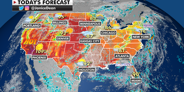 The national forecast for Thursday, Aug. 5. (Fox News)