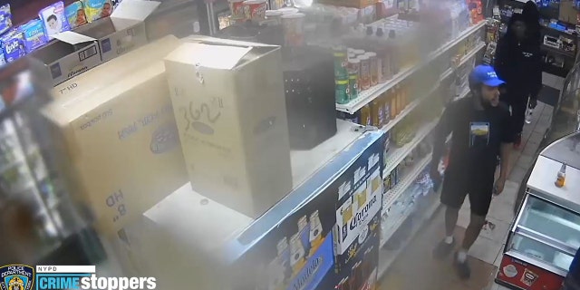 Three armed men chased another man into the grocery store, police said.