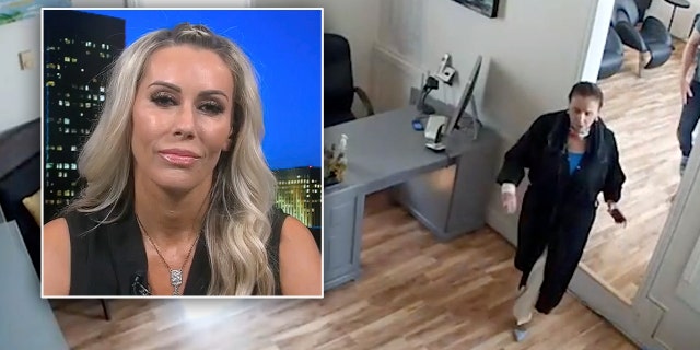 Inset of San Francisco Salon owner Erica Kious who exposed Pelosi on Tucker Carlson tonight