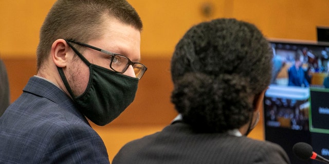 Robert Aaron Long appeared in front of Fulton County Superior Court Judge Ural Glanville at the Fulton County Courthouse in downtown Atlanta on Monday. (Alyssa Pointer/Atlanta Journal Constitution via AP)