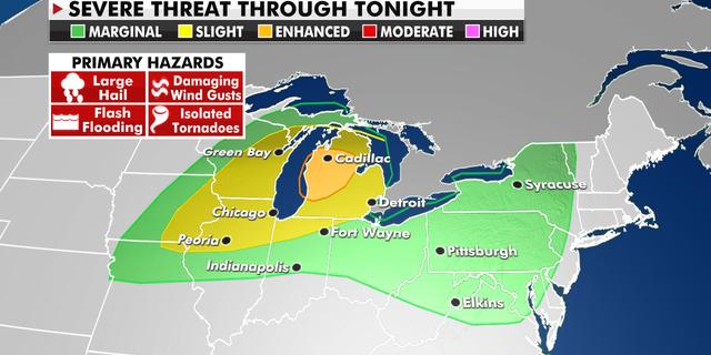 The severe weather threat for Wednesday, Aug. 11.