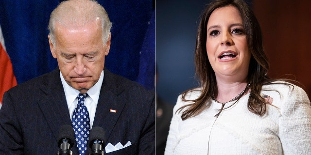 WASHINGTON, DC - MAY 14: Rep. Elise Stefanik, R-N.Y., speaks moments after being elected chair of the House GOP Republican Conference, replacing Rep. Liz Cheney, R-Wyo., on Capitol Hill on Friday, May 14, 2021 in Washington, DC.