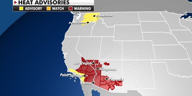 Excessive Heat Warnings and Heat advisories are in effect.