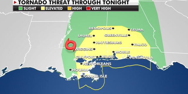 These areas are at risk of tornados Monday.