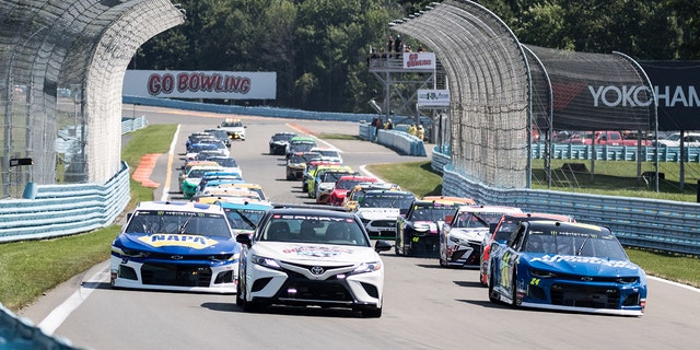 Watkins Glen International is known for its powder blue guard rails.