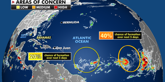 Ongoing storm activity in the Atlantic Ocean. (Fox News)