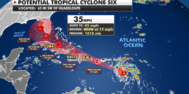 Ongoing weather activity in the Atlantic.