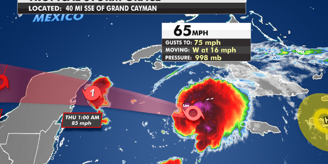 The current path of Tropical Storm Grace.