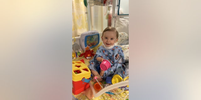 Oliver was born with one hand three fingers from the condition VACTERL (vertebral defects, anal atresia, cardiac defects, tracheoesophageal fistula, renal anomalies, and limb abnormalities) a set of birth defects.