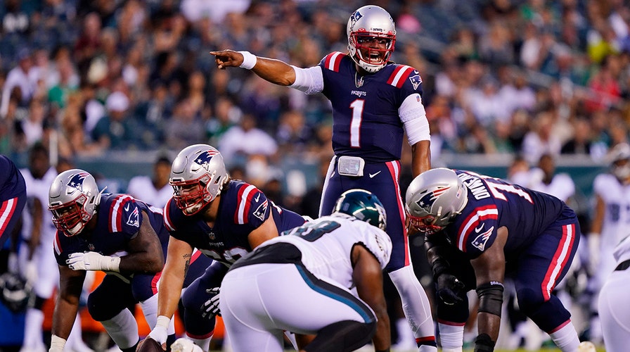 Patriots rout Eagles 35-0, Newton, Jones star at QB