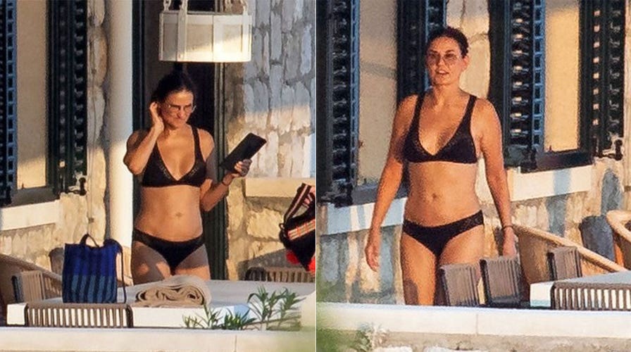 demi moore red one piece swimsuit