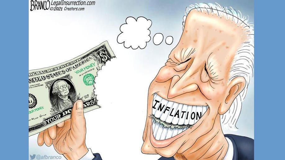 Political cartoon: Taking a bite out of the dollar