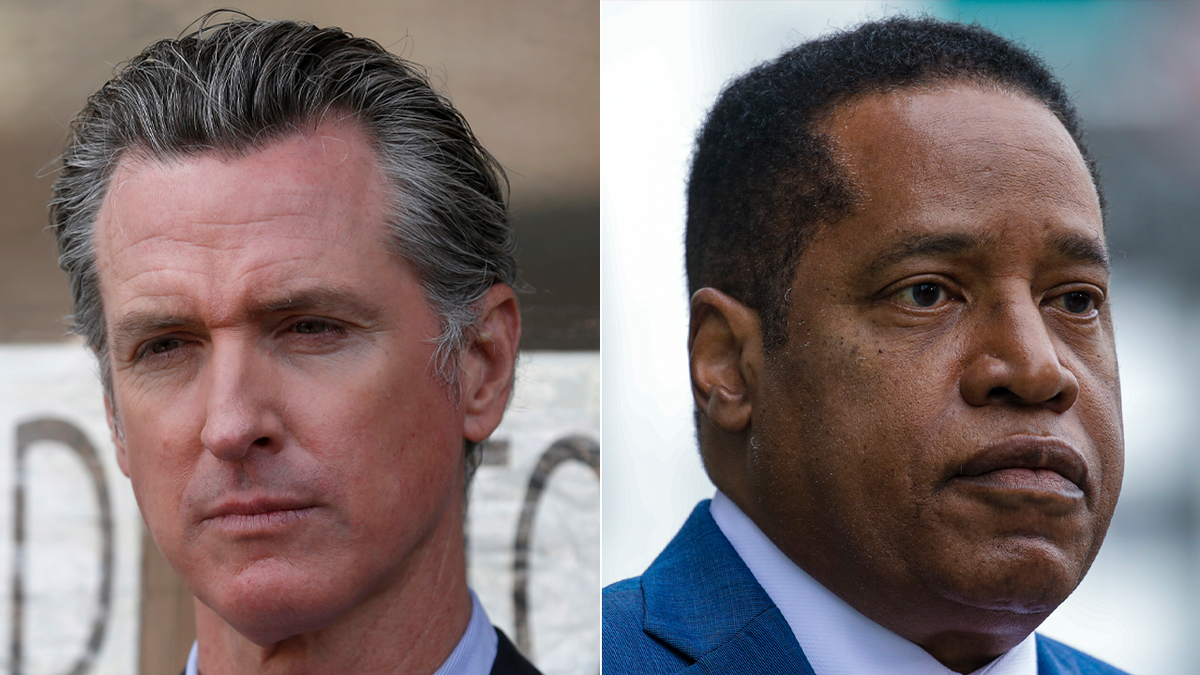California Gov. Gavin Newsom, left, faces a recall election next week, with his toughest challenger expected to be Republican Larry Elder. (Getty Images)