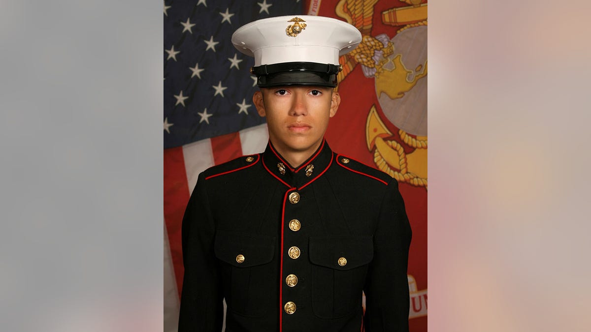 Cpl. Hunter Lopez in Marine dress uniform