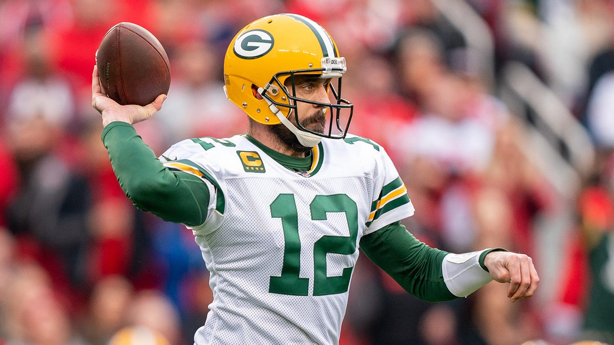 Green Bay Packers quarterback Aaron Rodgers during the NFC Championship Game against the San Francisco 49ers at Levi's Stadium, on Jan. 19, 2020.