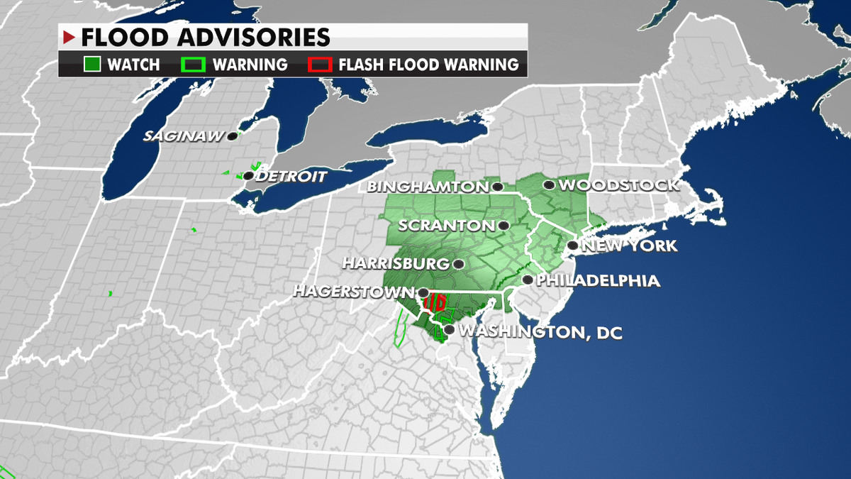 Flood advisories across the Northeast