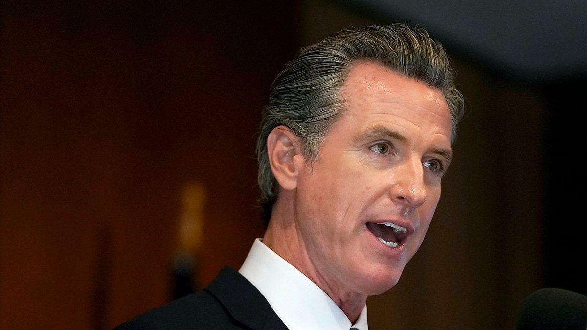 Gavin Newsom speaking in San Francisco