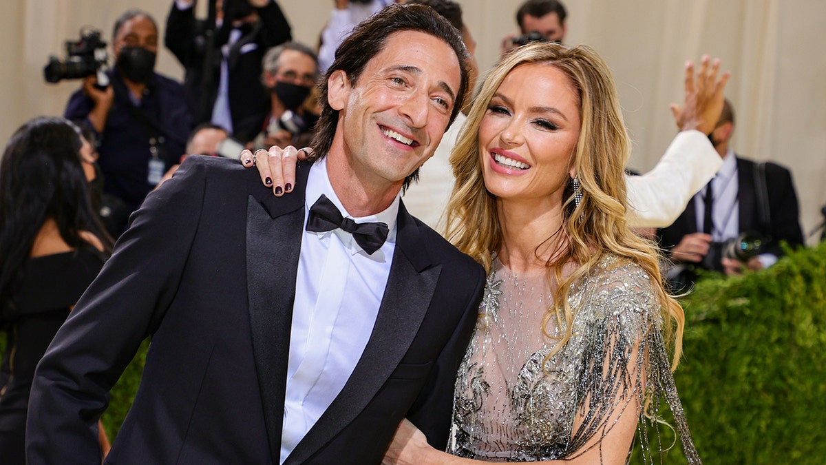 Adrien Brody and Georgina Chapman attend The 2021 Met Gala Celebrating In America: A Lexicon Of Fashion at Metropolitan Museum of Art on September 13, 2021 in New York City. 