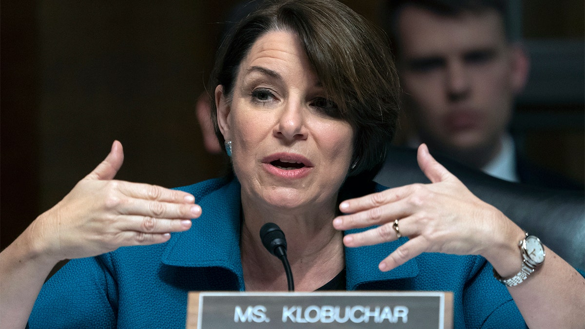 Sen. Klobuchar in senate Judiciary Committee hearing in Washington