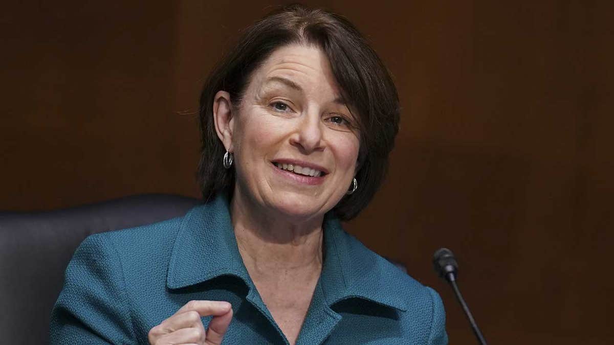Senator Amy Klobuchar, a Democrat from Minnesota, speaks during a Senate Veterans' Affairs Committee confirmation hearing for Denis McDonough, U.S. secretary of Veterans Affairs (VA) nominee for U.S. President Joe Biden, in Washington, D.C., U.S., on Wednesday, Jan. 27, 2021. As Barack Obama's chief of staff, McDonough oversaw the VAs overhaul in response to its 2014 wait-time scandal and previously served as a deputy national security adviser. Photographer: Sarah Silbiger/Bloomberg via Getty Images