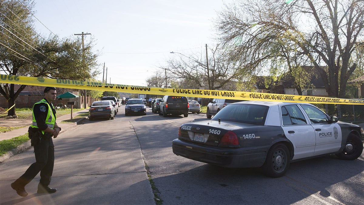 The scene near Galindo Street in Austin, Texas on March 12, 2018 where a woman in her 70s was injured in an explosion. 