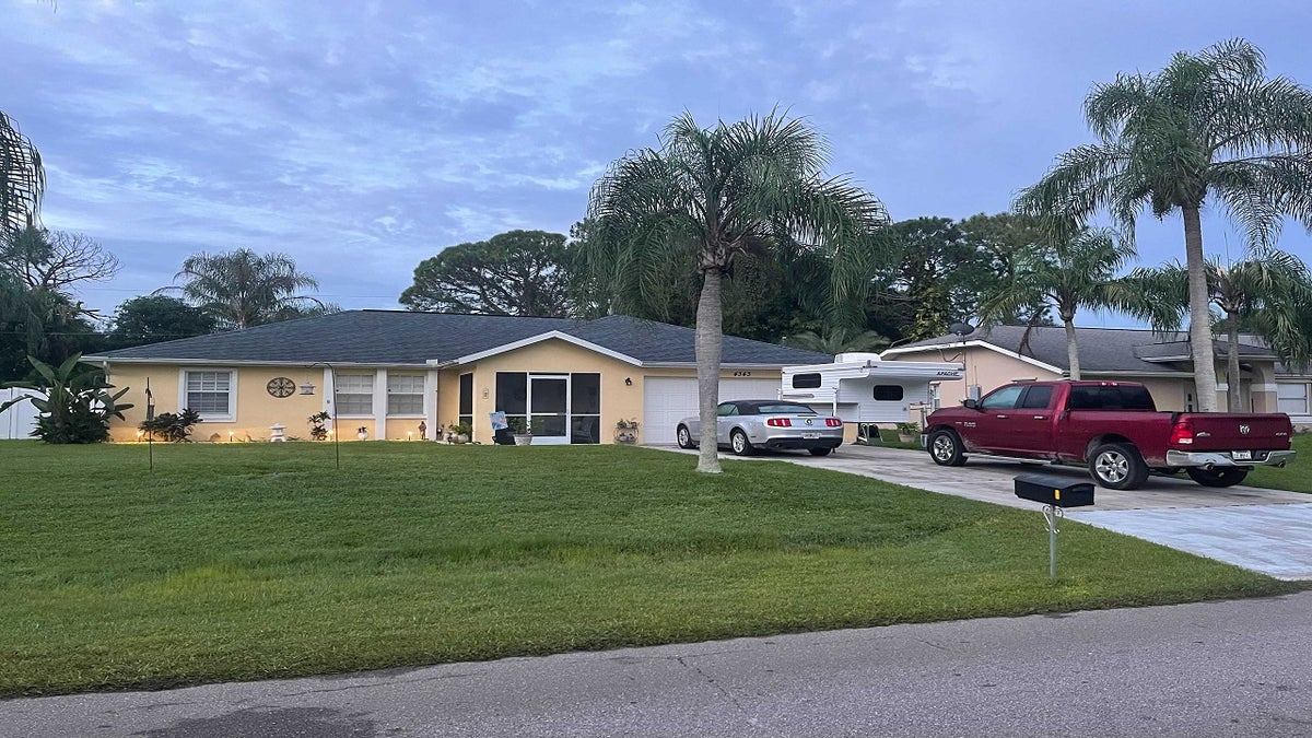 Brian Laundrie's home in North Port, Fla., on Friday morning. 