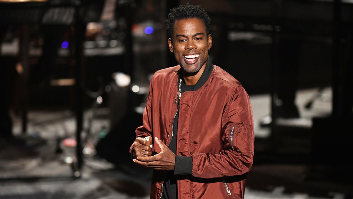 Comedian Chris Rock on the set of Saturday Night Live