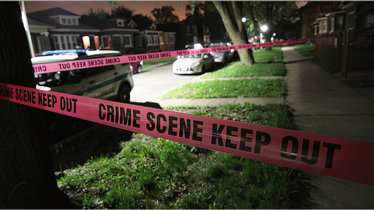 Crime scene tape is pictured in Chicago