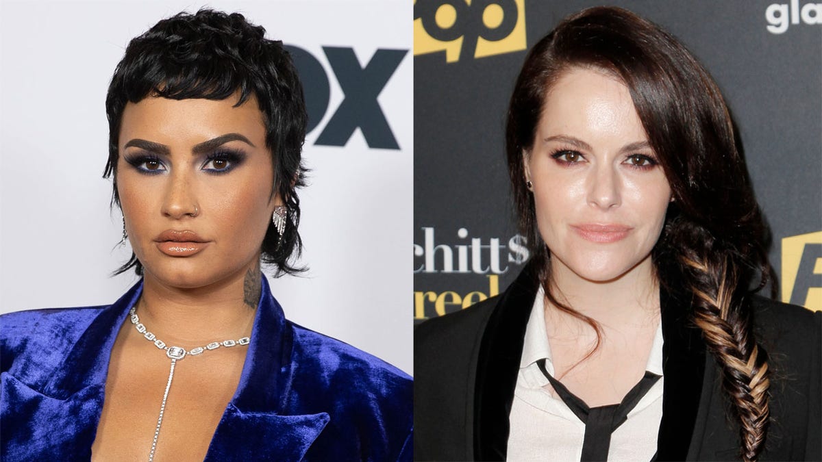 Demi Lovato (left) asked Emily Hampshire (right) on a date via direct message.