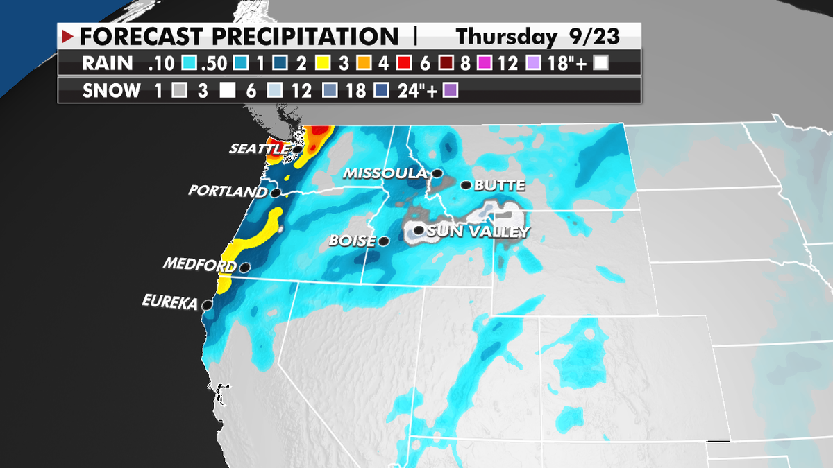 Forecast precipitation for the Northwest