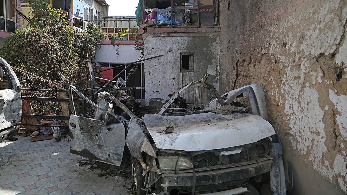 Damage after U.S. drone strike in Kabul