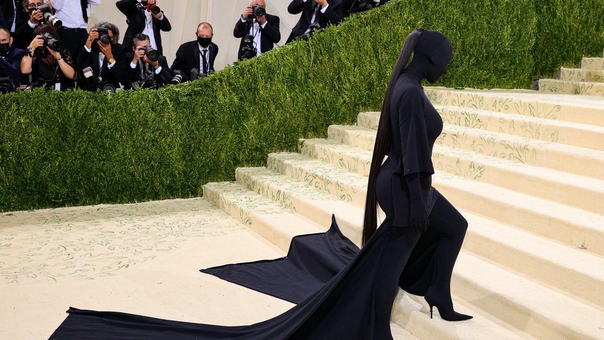 Kim Kardashian attends The 2021 Met Gala Celebrating In America: A Lexicon Of Fashion at Metropolitan Museum of Art in New York City.