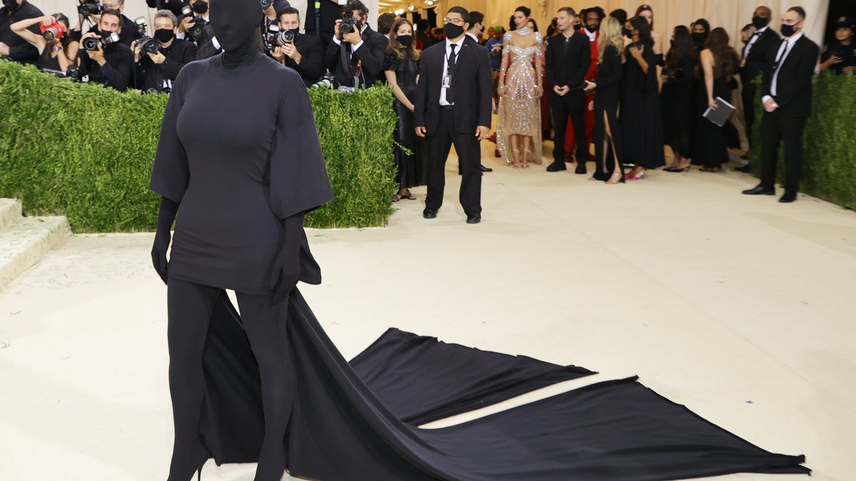 Kim Kardashian wore a custom Balenciaga outfit.