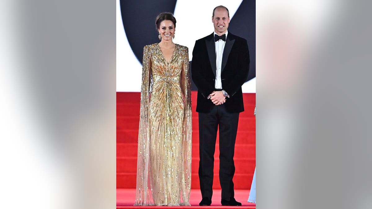 Catherine, Duchess of Cambridge and Prince William, Duke of Cambridge attend the ‘No Time To Die’ World Premiere at Royal Albert Hall on September 28, 2021 in London, England.