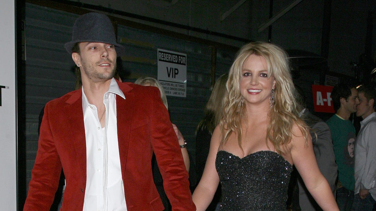 Kevin Federline and Britney Spears at the Rolling Stone/Verizon Wireless Pre-GRAMMY Concert with Kanye West.
