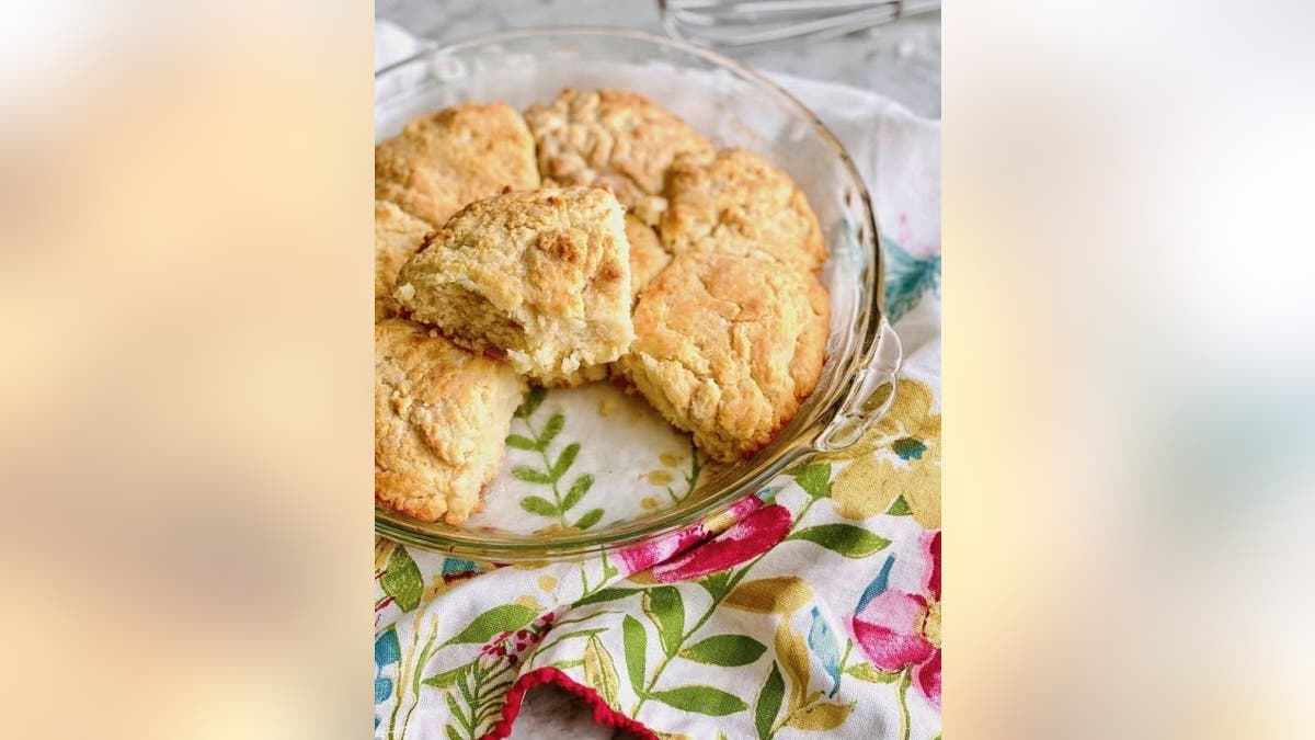 The buttermilk biscuits can be made in a single baking pan. According to Debi Morgan, it’s OK for the biscuit dough to touch.