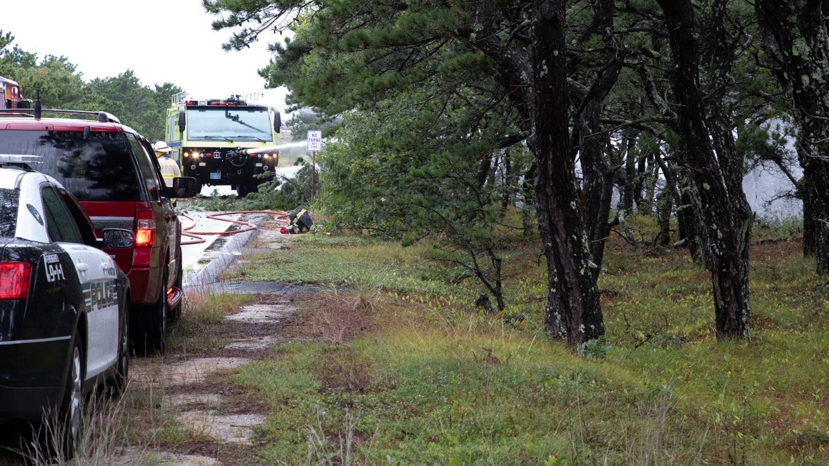 Vehicles at the scene of the crash