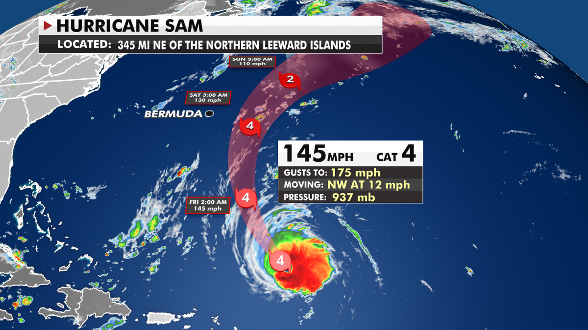 Hurricane Sam over the Atlantic