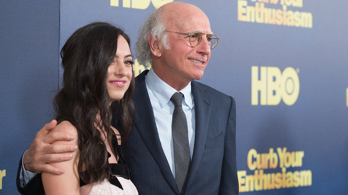 Cazzie David and Larry David attend the "Curb Your Enthusiasm" season 9 premiere at SVA Theater on September 27, 2017 in New York City.  