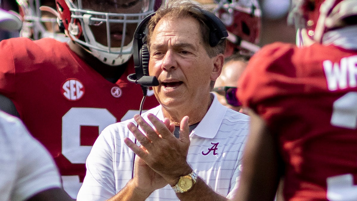 Alabama on the sidelines during a game