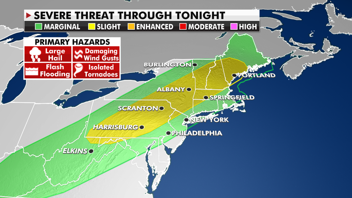 Severe weather threats in the Northeast