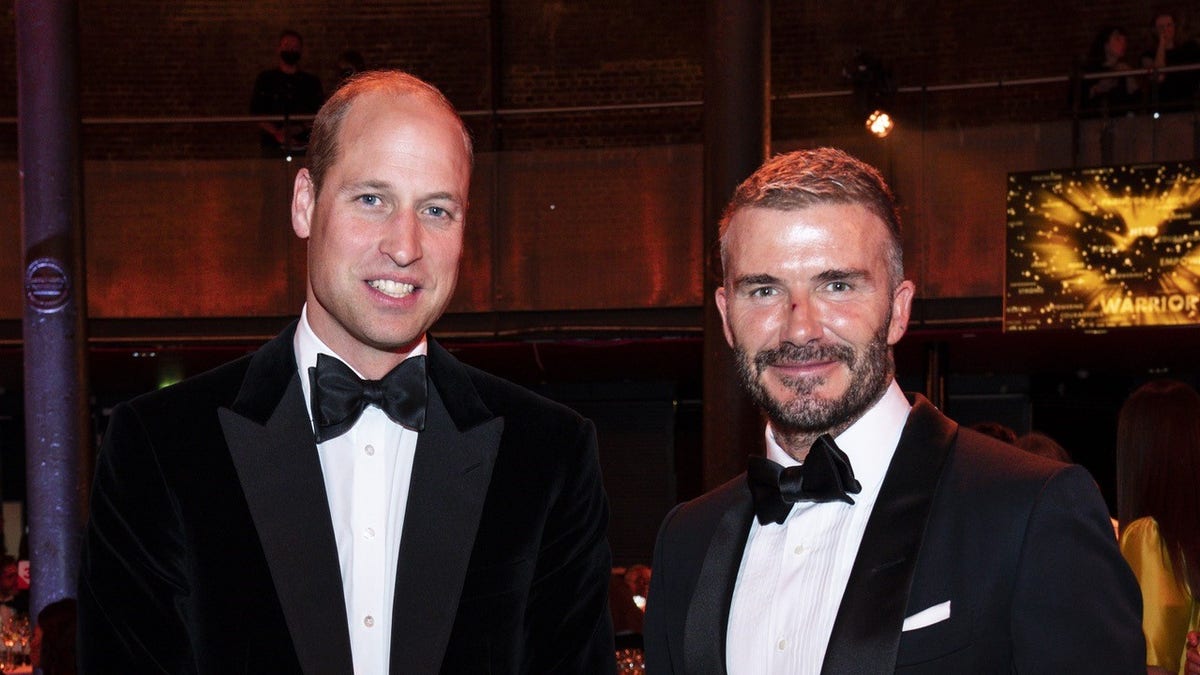 William and Beckham posed for a photo while chatting at the event.