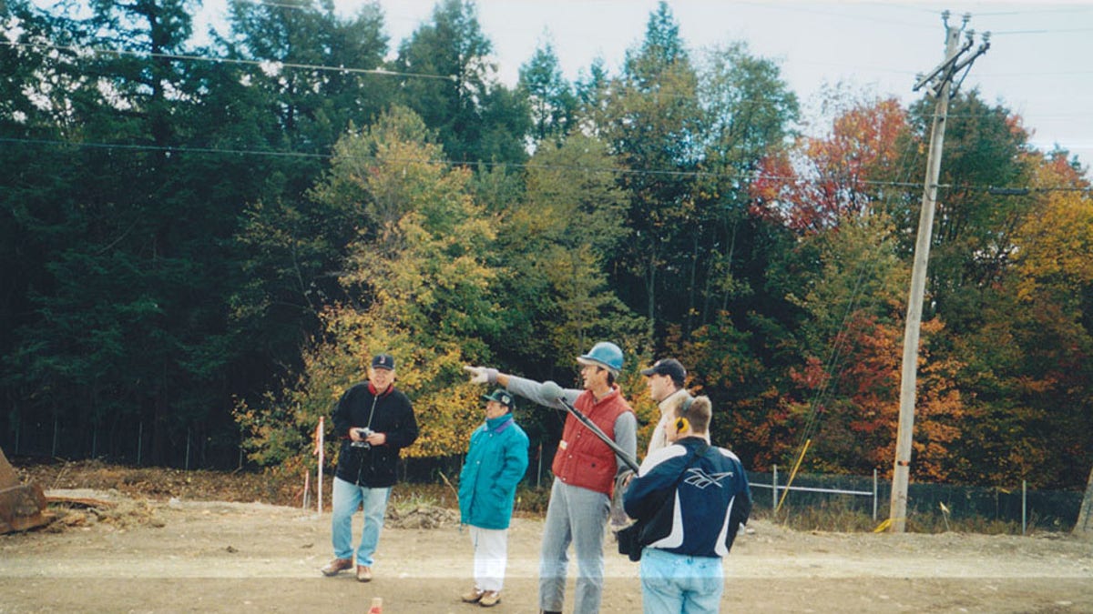 Tim Lambert and his family visit the crash site in 2001. (Source: Tim Lambert)