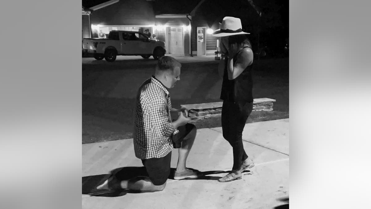 On the evening of Sept. 4, Sean Matthews got down on one knee and proposed to Kellie Stanley right outside their home in Fuquay-Varina, N.C. Friends and family had gathered in the couple’s driveway that night to show their support, and Matthews felt moved to propose.