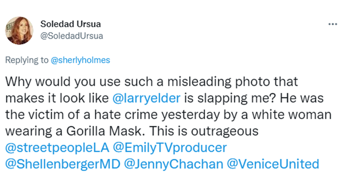 Woman in LA Times photo of her and Elder responds with tweet