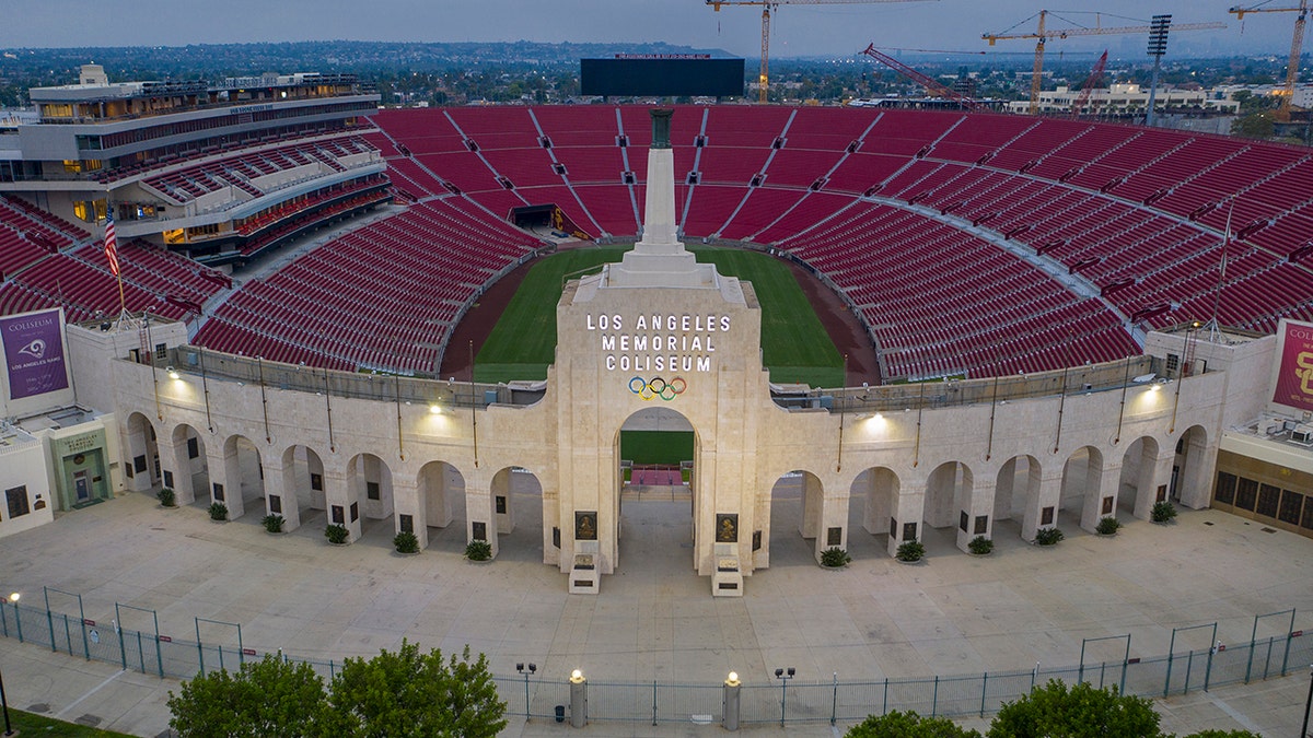 The Los Angeles Memorial Coliseum is home to the USC Trojan's football team.